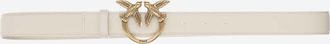 Pinko Womens Love Berry Leather Belt White