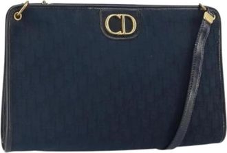 Dior Pre-owned Shoulder Bags, female, Blue, Size: ONE SIZE Pre-owned Trotter Canvas Shoulder Bag