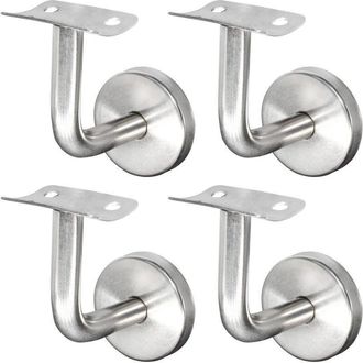 OEM Soporte De Barandilla De Acero Inoxidable 304 Para Barandilla De Escalera, Montaje En Pared, Color Plata, Para Barandilla De Madera (4 Piezas) Npterbl