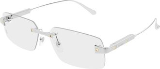 Cartier Eyeglasses - Heren - Brillen - Grijs - 59 MM - Accessoires