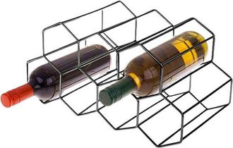 OEM Botellero Apilable, Organizador De Botellas De Vino, Exhibe Tu Colecci&oacute;n De Vinos, Almacenamiento Horizontal Estable, 9 Botellas, Negro, Dorado