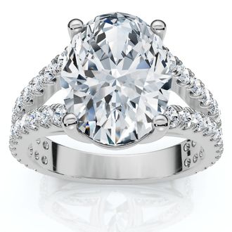 Pompeii3 Certified 3 1/2Ct Maribel Oval Diamond Engagement Ring 14k Gold or Pt Lab Grown