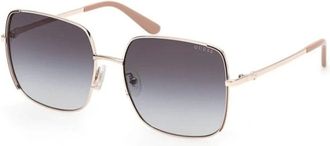 Guess Sunglasses, female, Yellow, 58 MM, Oversized Square Metal Sunglasses