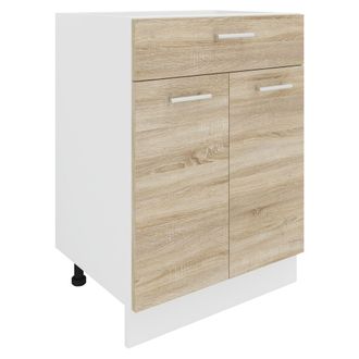 ebuy24 Gabinete De Cocina Vcm Dimensiones Aprox. Al. 82 X An. 60 X. T. 46 Cm Gabinete Inferior Con Caj&oacute;n Muebles De Cocina - Esilo (blanco / Roble Sonoma)