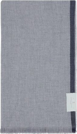 Brunello Cucinelli Monochrome Kasjmier Sjaal met Rafelranden - Heren - Wintersjaals - Grijs - ONE Size - Kasjmier - Accessoires