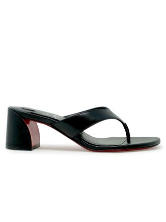 Christian Louboutin Black Nappa/lining Janetonga 55 Mule Sandals