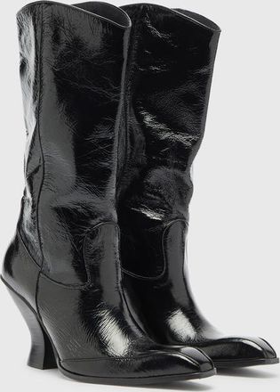 Diesel D-Luffy - Knee-high boots in patent leather - Boots - Woman - Black