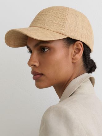 Reiss Natural Raffia Baseball Cap