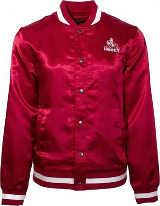 Hooey Mens Big Sky Bomber Jacket In Red/white