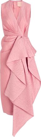 Roksanda Ilincic Esra Cascading Cloqu&eacute; Midi Dress - Pink - 10 (UK10 / S)