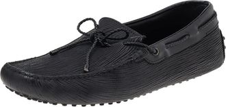 Tod's Tods Black Leather Bow Slip On Loafers