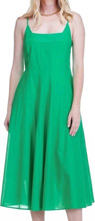 Jade Yoga Fit And Flare Dress In Green