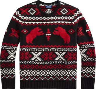 Ralph Lauren Trui Met Beren - Heren - Ronde hals truien - Zwart - M - Katoen - Truien & Vesten