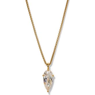Nadri Lucia Teardrop Cubic Zirconia Pendant Necklace in Gold at Nordstrom