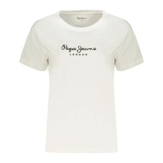 Pepe Jeans London T-Shirts, female, White, Size: XL Short-sleeved Wide-neck T-shirt