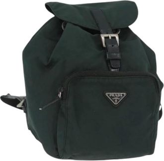 Prada Pre-owned Backpacks, female, Green, Size: ONE SIZE Pre-owned Nylon Backpack