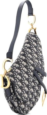 Dior Saddle Handbag Oblique Canvas Medium shoulder bag - Blauw