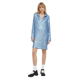 2nd Day Evanna - Sensual Glam - Dames - Feestkleedjes - Blauw - M - Polyester - Kleedjes