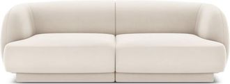 MICADONI Sofá 2 plazas de terciopelo beige claro