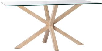 Klast Mesa fija de cristal transparente 160x74 cm