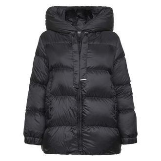 Max Mara Abrigo Negro con Capucha de Plum&oacute;n - Jackets - Mujer - Negro - S
