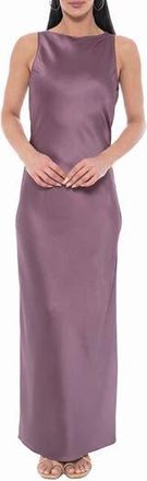 Marina Rossini Satin Maxi Dress in Mink at Nordstrom Rack, Size X-Large
