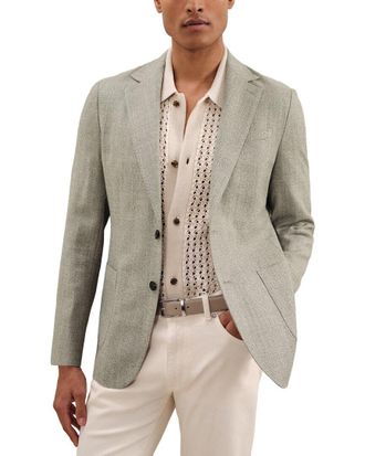 Reiss Stack Notch Textured Wool-Blend Blazer