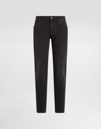 Dolce & Gabbana Slim Fit Stretch Denim Jeans With Subtle Abrasions - Man Denim Multi-colored Denim 44