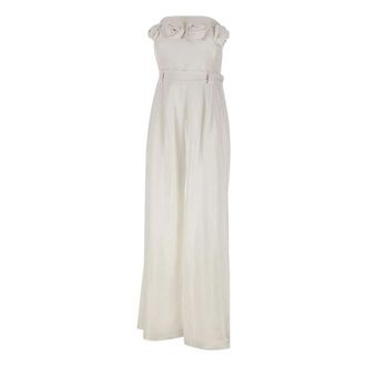 Kaos Jumpsuits, female, White, Size: XS Rose Embellished Jumpsuit