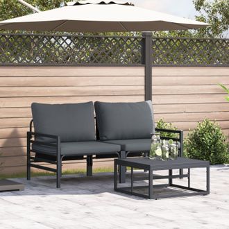 Berkfield Home Garden Sofa Set 3 pcs Anthracite Steel