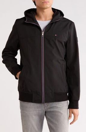 Tommy Hilfiger Water Resistant Hooded Softshell Jacket in Black at Nordstrom Rack, Size Xx-Large