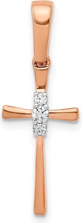 Diamond2Deal 10k Rose Gold.03ct. Diamond Cross Pendant