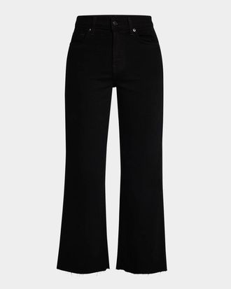 7 For All Mankind 7 for All Mankind Alexa Jeans Womens Black Stretch High Rise Cropped KFC939