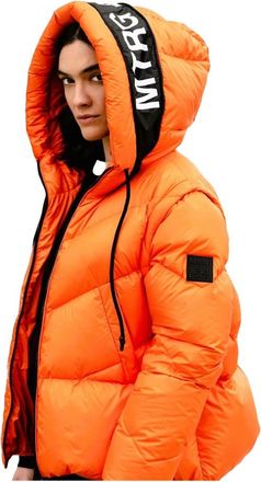Montereggi Omkeerbare jas met afneembare mouwen - Dames - Winterjassen - Oranje - S - Katoen - Jassen