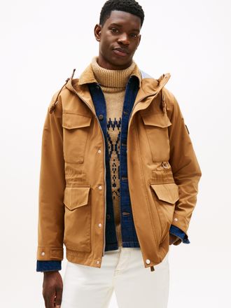 Tommy Hilfiger Funktionsjacke TOMMY HILFIGER WET WEATHER JACKET, Damen, Gr. XXL, timeless tawny, Web, Obermaterial: 85% Polyester, 15% Polyamid, unifarben, regular f