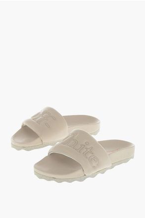 Off-white Leather Solid-Color Slides with Sponge Sole size 39