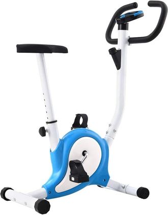 vidaXL Bicicleta Est&aacute;tica Con Resistencia De Cinta Azul Vidaxl