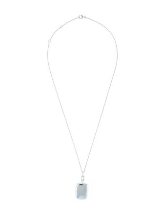Monica Rich Kosann Slim Dee rectangle locket necklace - women - Sterling Silver - One Size