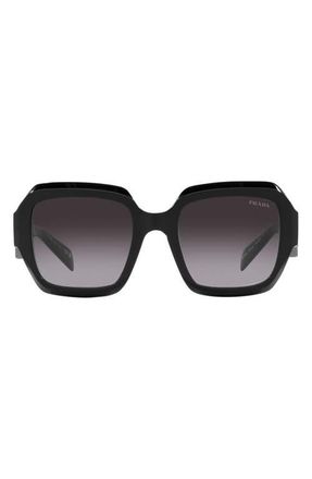 Prada 54mm Rectangular Sunglasses in Black at Nordstrom