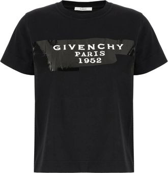 Givenchy T-Shirts, female, Black, Size: M Cotton T-shirt with Tape 3D Print