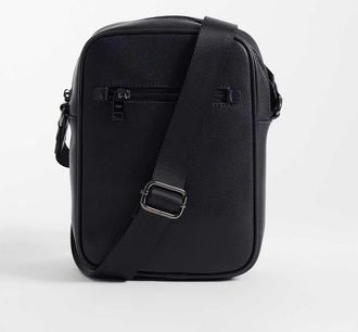 Mango Borsa a tracolla 100% pelle classica nera-Nero