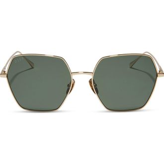 DIFF Eyewear Harlowe 55mm Gradient Polarized Square Sunglasses in Gold /G 15 at Nordstrom Rack