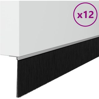 vidaXL Sellos De Cepillo Para Puertas Autoadhesivos 12 Pcs Plateado Vidaxl