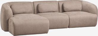 Sklum Sof&aacute; Modular Chaise Longue Izquierdo De 3 Piezas En Chenilla Coquette Sklum