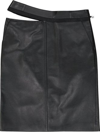 Fendi Leren Midi Rok - Dames - Leren & Su&egrave;de rokken - Zwart - XS - Leer - Rokken