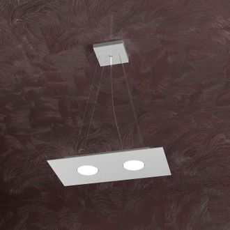 Top-Light Lampadario Moderno Rettangolare Area Metallo Grigio 2 Luci Gx53