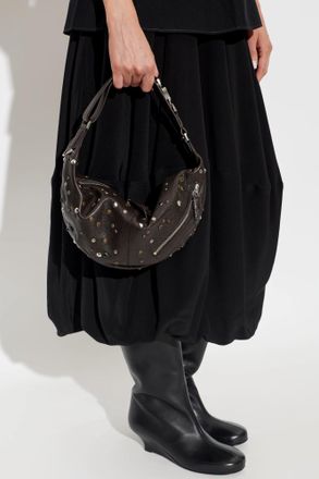 Christophe Lemaire Bag From The Quiver Clip Mini Line With Studs, Womens, Brown