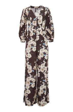 Lords of Harlech Jill Stretch Tencel Jumpsuit in Serious Floral Black at Nordstrom, Size Xx-Large