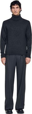 Sandro Wool and cashmere turtleneck sweater in Dark Grey at Nordstrom, Size Xx-Large