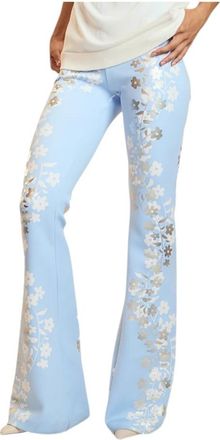 Cynthia Rowley Metallic Bonded Pants - Dames - Wijde Broeken - Veelkleurig - 3XS - Polyester - Broeken
